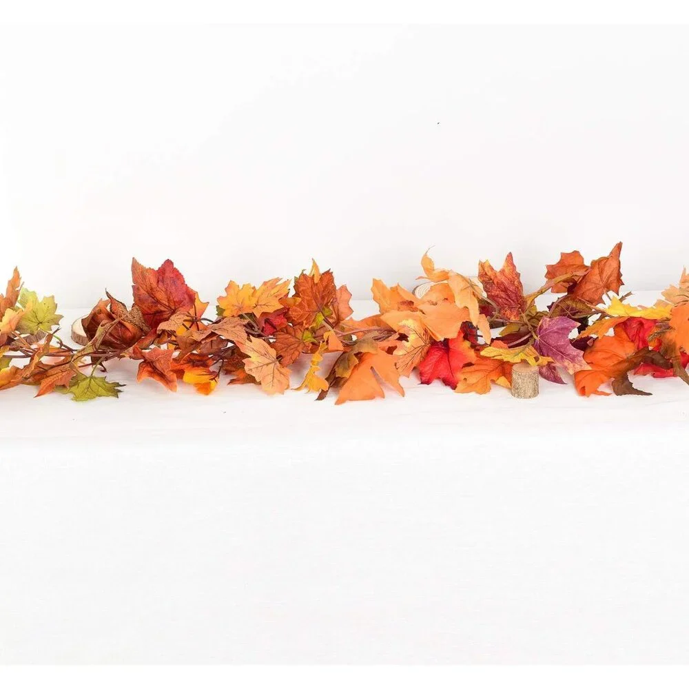 Durable 11.8Ft Fall Maple Leaf Garland - Easy Maintenance for Year-Round Beauty